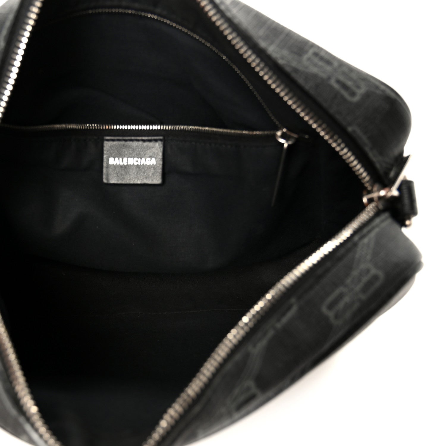 Balenciaga Coated Canvas BB Monogram Medium Signature Camera Bag Black Grey 5 of 13