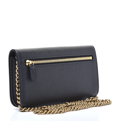 Balenciaga Grained Calfskin Logo Cash Phone Holder Wallet On Chain Black White 3 of 11