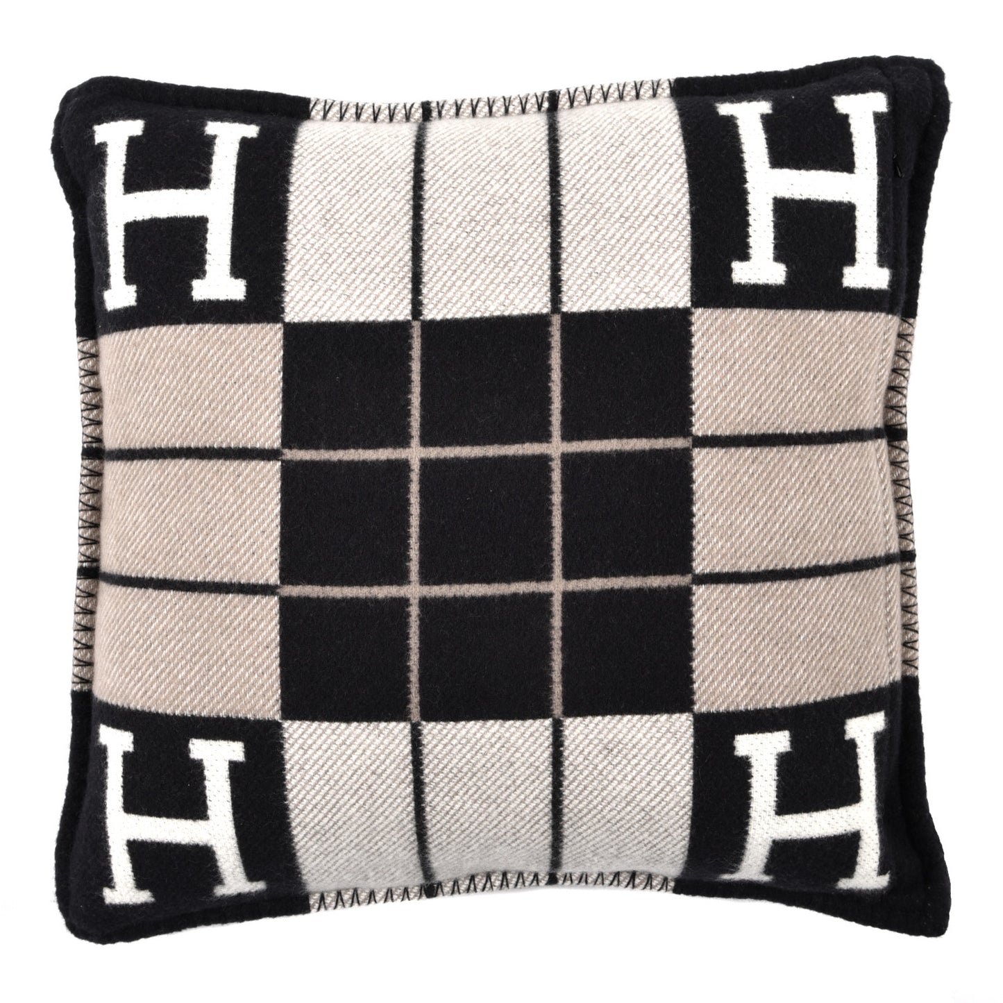 Wool Cashmere Avalon III Pillow PM Ecru Black