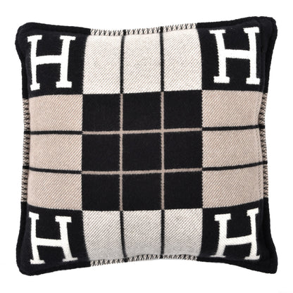 Hermes Wool Cashmere Avalon III Pillow PM Ecru Black 2 of 3