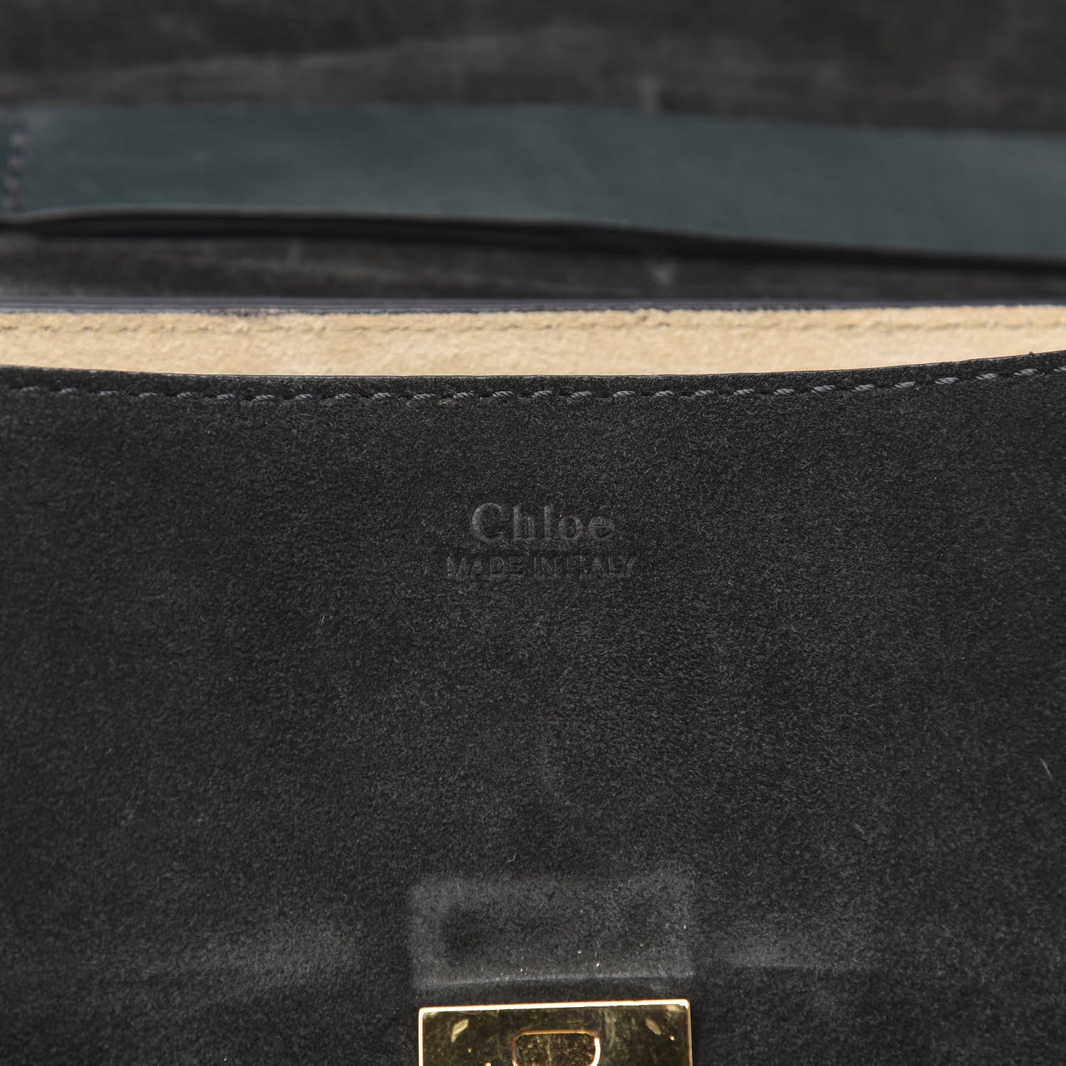 Chloe Suede Smooth Calfskin Drew Shoulder Bag Intense Green 6 of 10