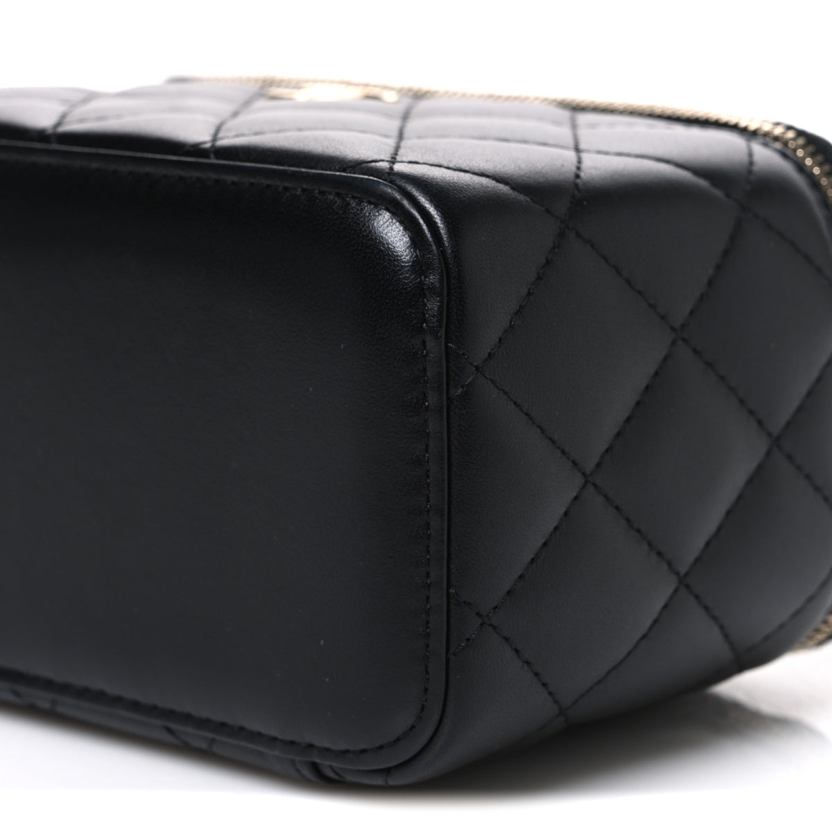 Chanel Lambskin Quilted Small Top Handle Vanity Case With Chain Black 10 of 10