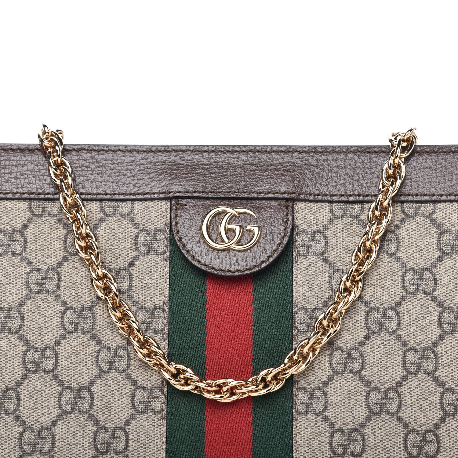 Gucci GG Supreme Monogram Web Small Ophidia Chain Shoulder Bag Brown 10 of 10