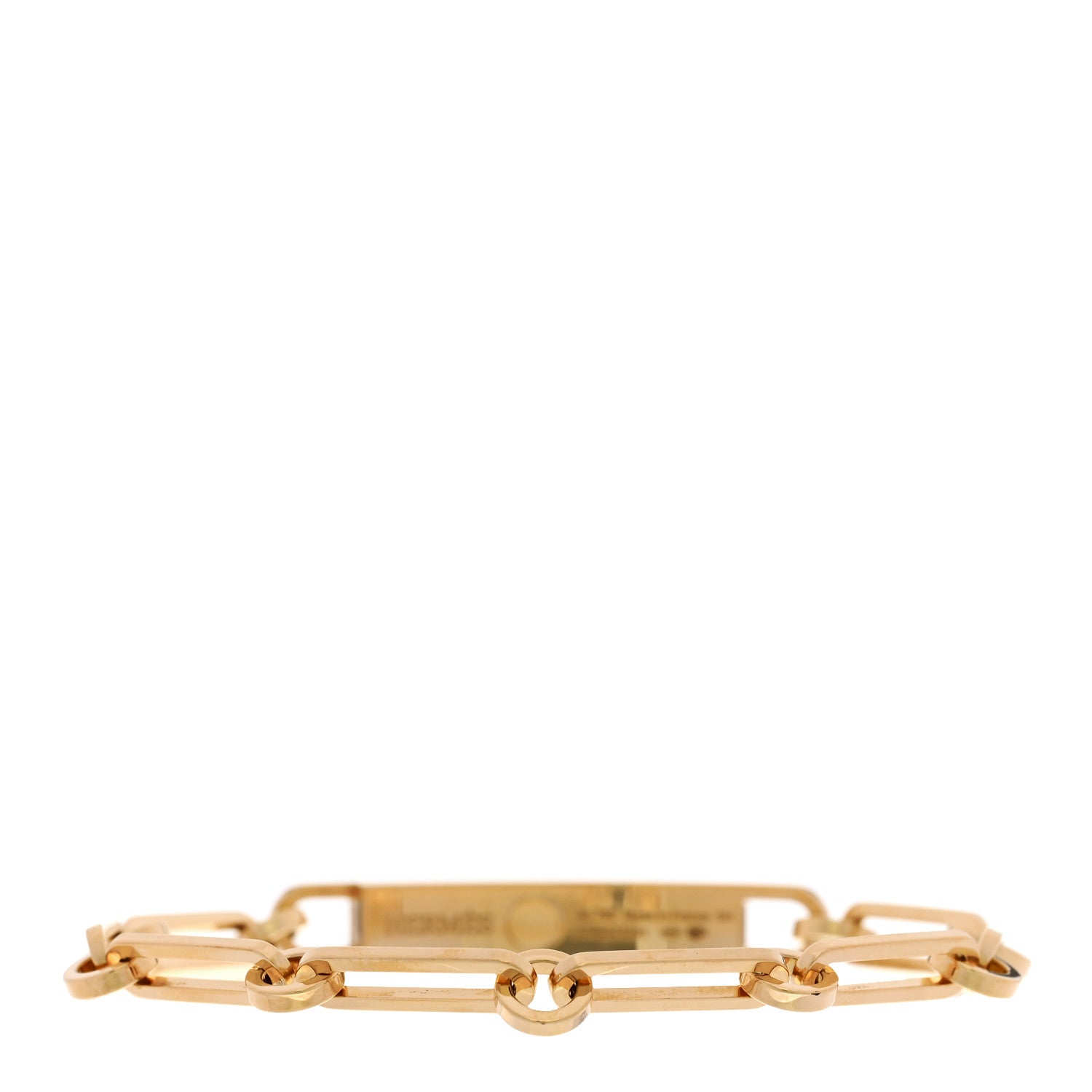 Hermes 18K Yellow Gold Diamond Pave PM Kelly Chaine Bracelet SH 2 of 4