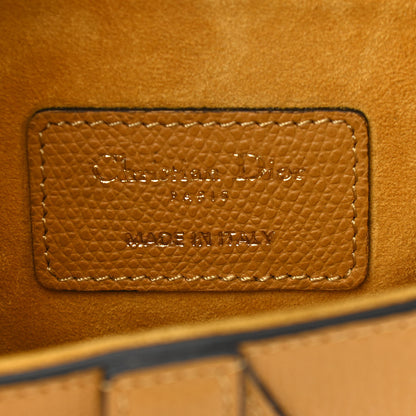Christian Dior Grained Calfskin Mini Saddle Bag Dark Yellow 6 of 13