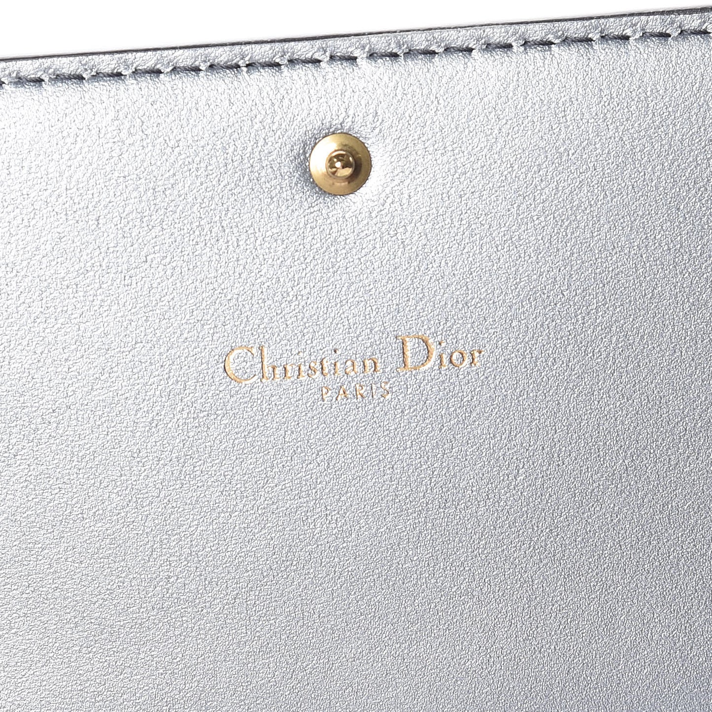 Metallic Calfskin J'adior Croisiere Chain Wallet Graphite