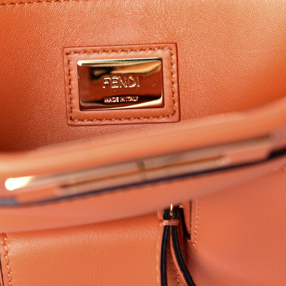 Fendi Vitello Seta Shiny Nappa Medium 3 Pocket Peekaboo Iconic Satchel Papaya 7 of 9
