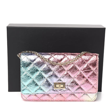 Chanel Metallic Goatskin Quilted 2.55 Reissue Wallet on Chain WOC Multicolor 10 of 10