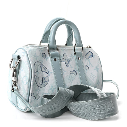 Louis Vuitton Monogram Aquagarden Keepall Bandouliere 25 Crystal Blue 3 of 9