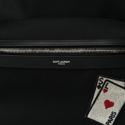 Saint Laurent Canvas SL Playing Cards City Backpack Black 7 of 10