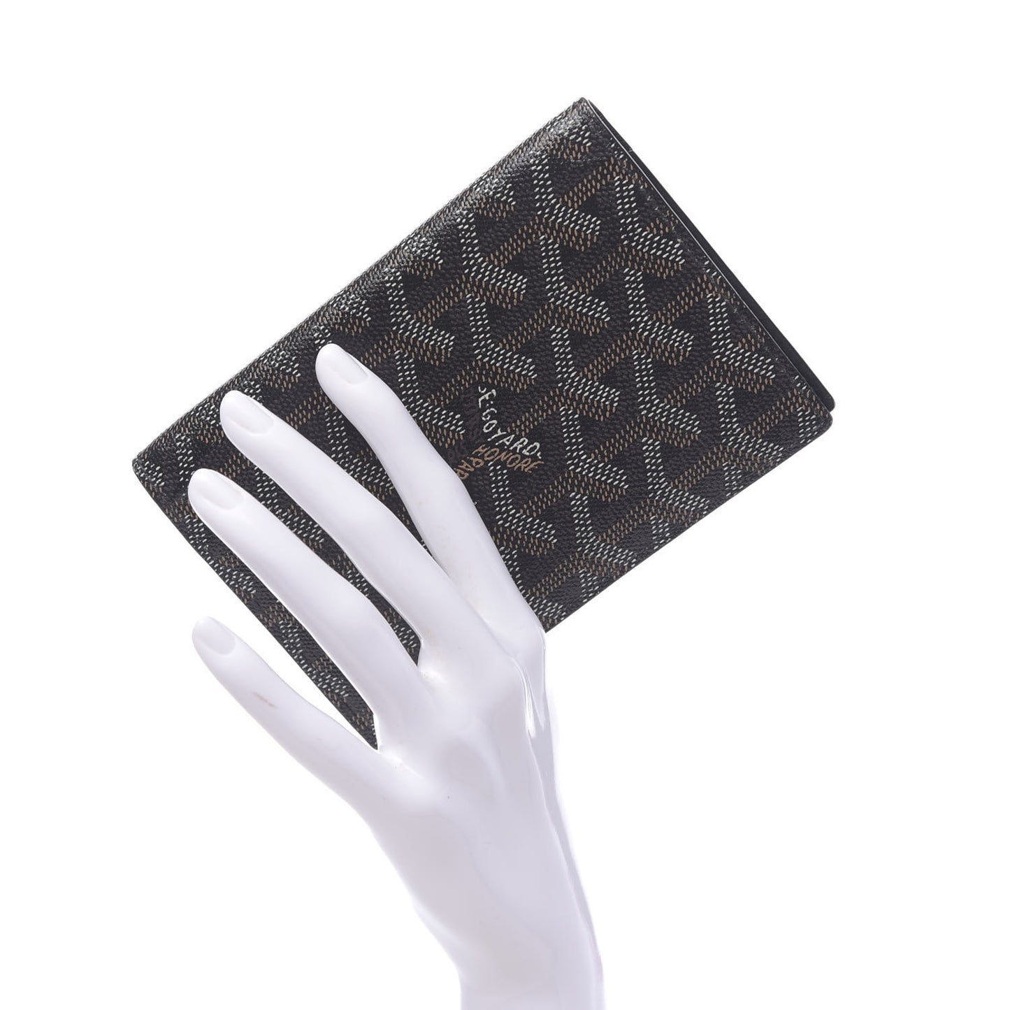 Goyardine Passport Holder Black