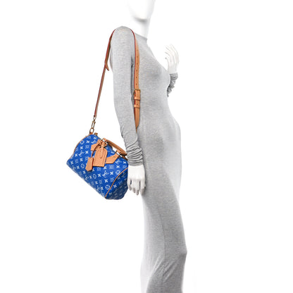 Louis Vuitton Calfskin Monogram Speedy P9 Bandouliere 25 Blue 2 of 14