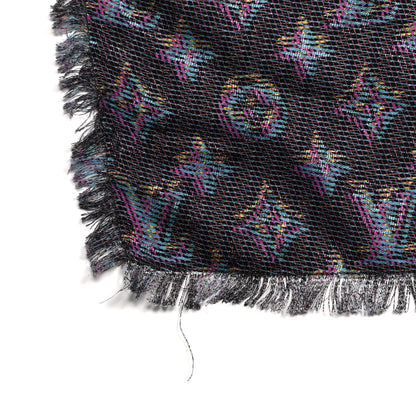 Louis Vuitton Wool Silk Monogram LV Pop Shawl Blue 5 of 5