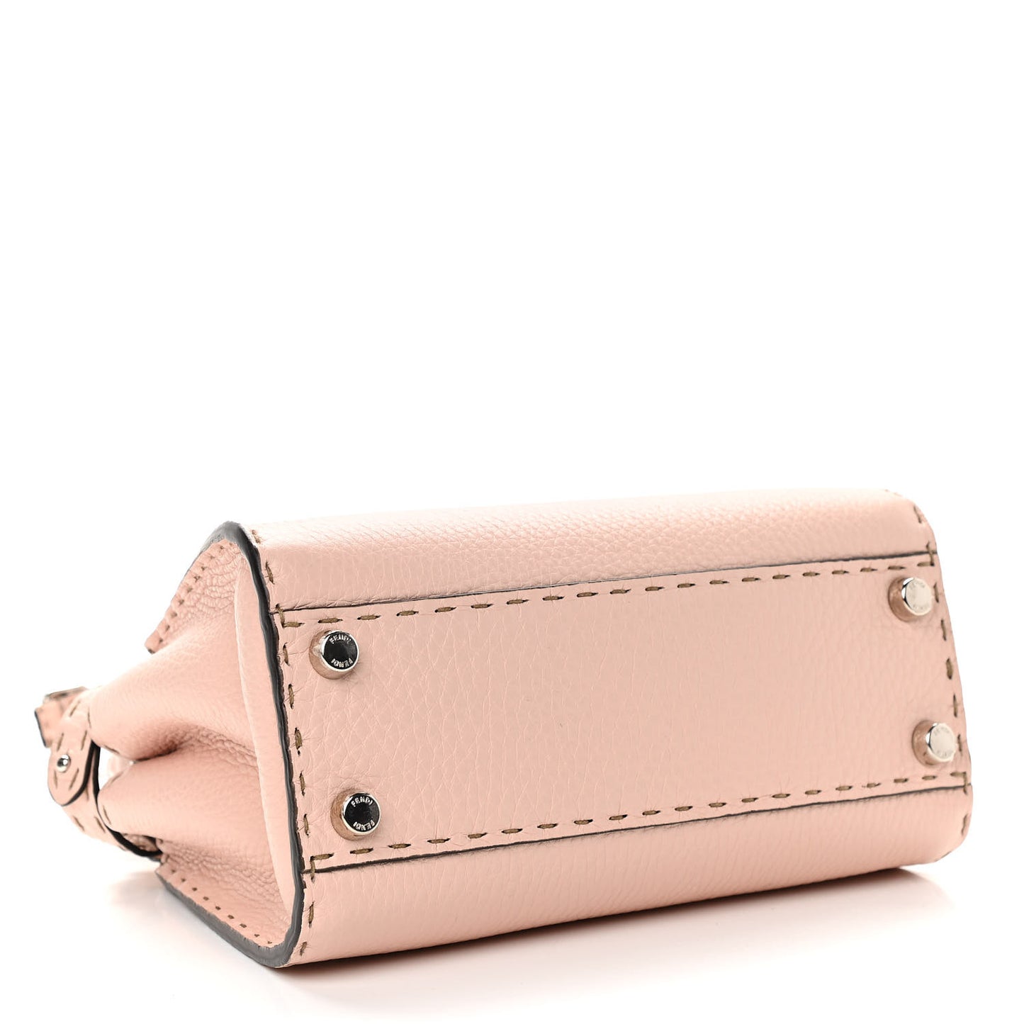 Cuoio Romano Selleria Bi-Color Mini Peekaboo Iconic Satchel Cipria Latte