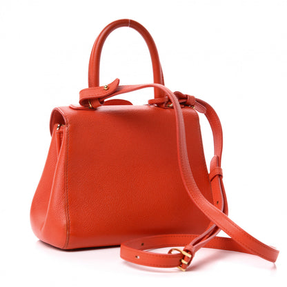 Delvaux Grained Calfskin Mini Brillant Satchel Red 3 of 13