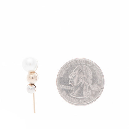 Christian Dior Pearl Mise En Dior Tri Double Tribal Earrings 3 of 5
