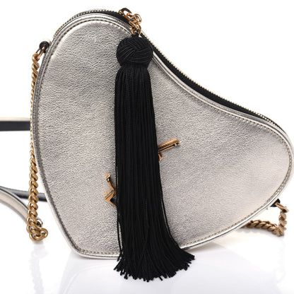 Saint Laurent Metallic Calfskin Heart Monogram Crossbody Pale Gold 14 of 15