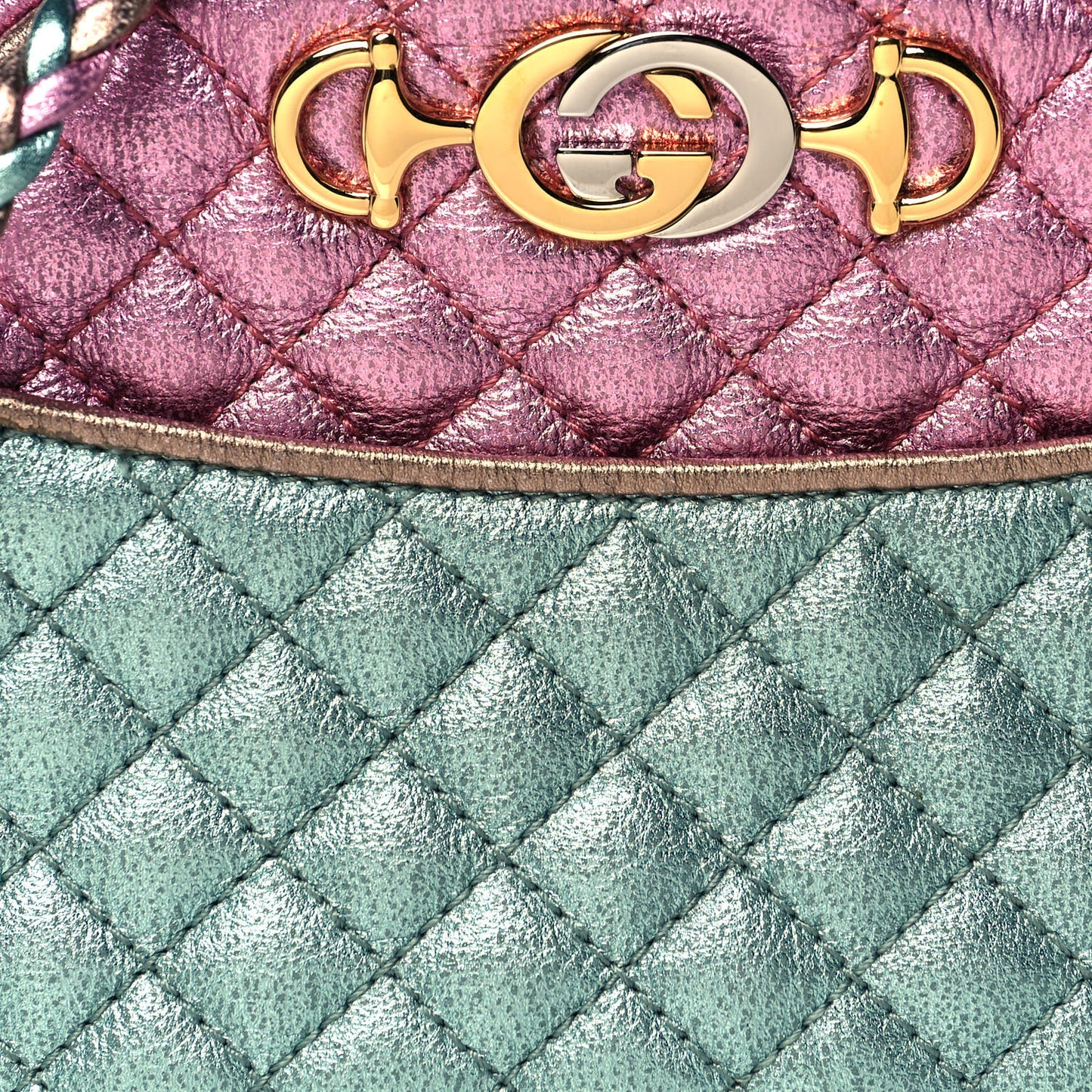 Laminated Nappa Trapuntata Mini Zumi Dome Shoulder Bag Rosa Lago Rame