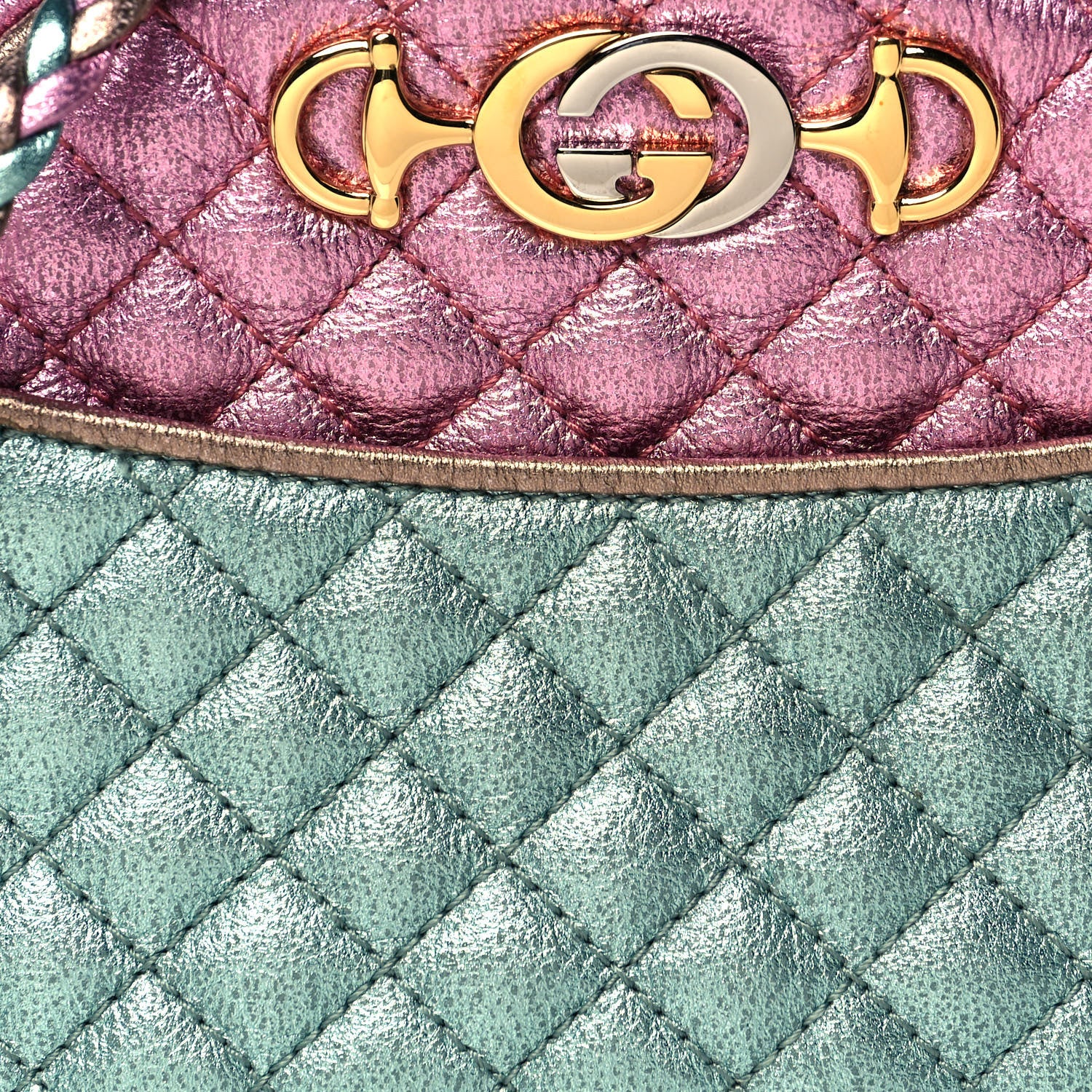 Gucci Laminated Nappa Trapuntata Mini Zumi Dome Shoulder Bag Rosa Lago Rame 8 of 14