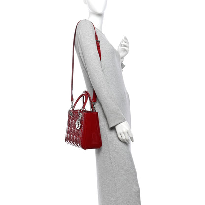 Christian Dior Patent Cannage Medium Lady Dior Red 2 of 12
