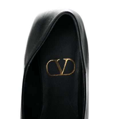 Valentino Garavani Nappa Stud Sign Loafers 39 Black 7 of 9