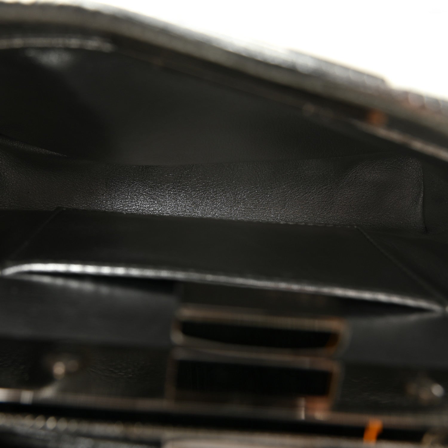 Fendi Metallic Lizard XS Peekaboo Iconic Satchel Silver 6 of 10