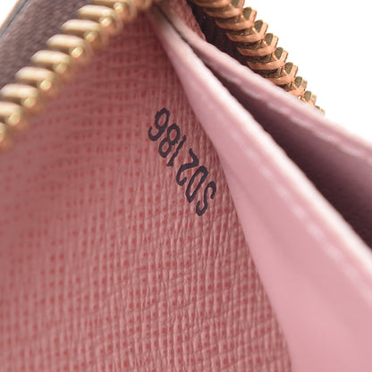 Louis Vuitton Damier Ebene Clemence Wallet Rose Ballerine 7 of 9