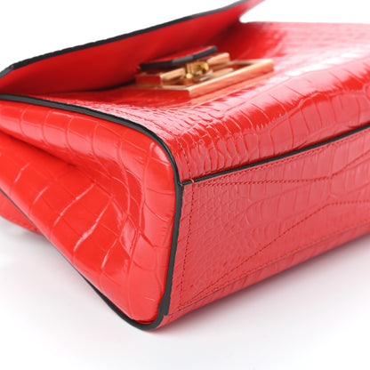 Givenchy Calfskin Crocodile Embossed Mini Mystic Shoulder Bag Red 7 of 8