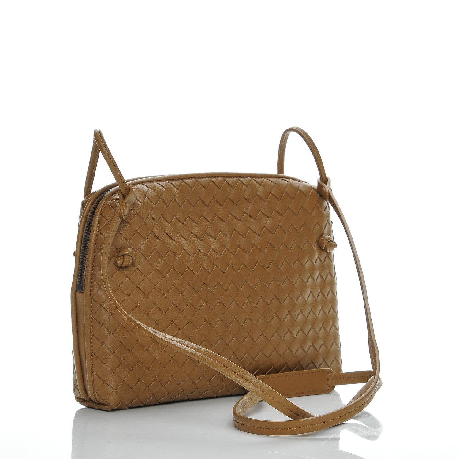 Bottega Veneta Nappa Intrecciato Pillow Crossbody Messenger Camel 3 of 6