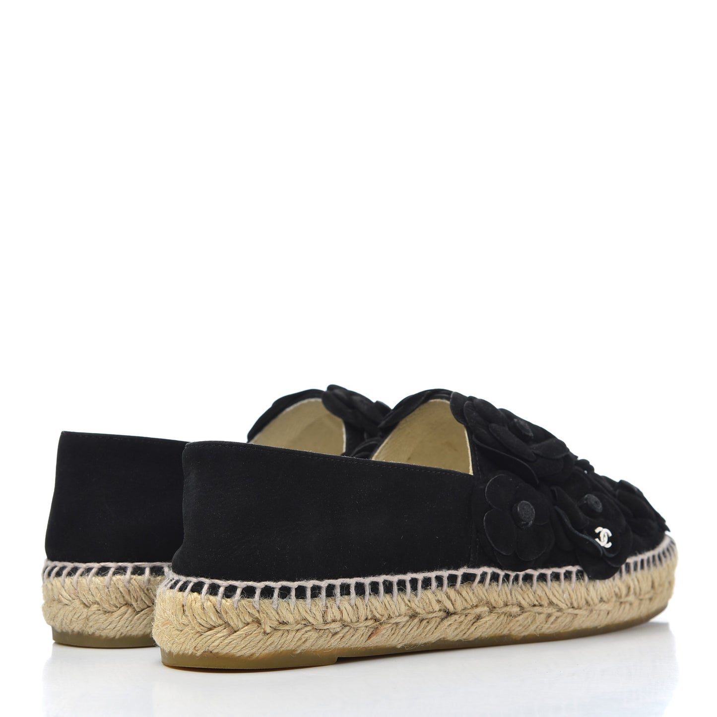 Suede Camellia CC Espadrilles 37 Black