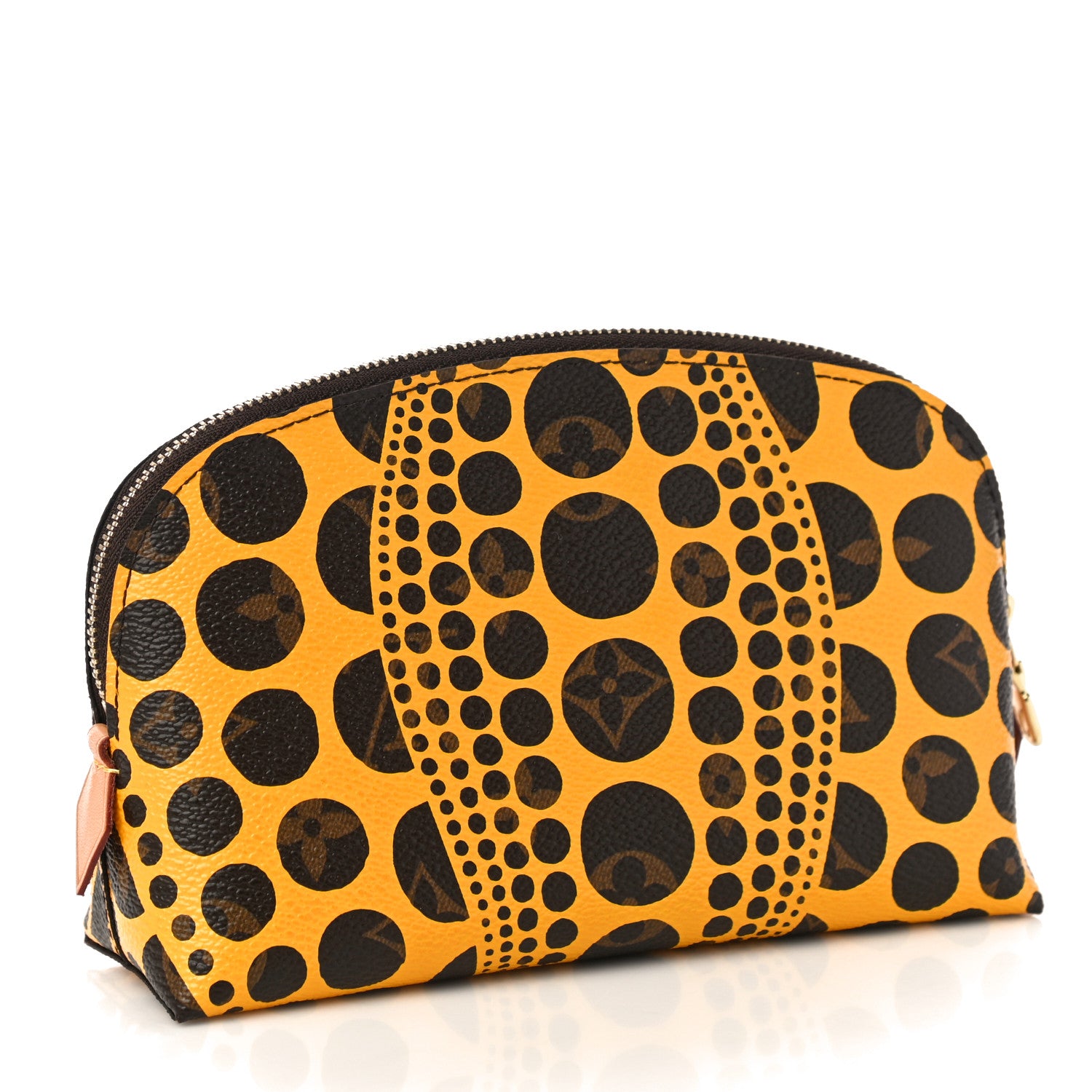 Louis Vuitton Monogram Kusama Pumpkin Dots Cosmetic Pouch Yellow 3 of 9