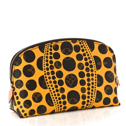 Louis Vuitton Monogram Kusama Pumpkin Dots Cosmetic Pouch Yellow 3 of 9