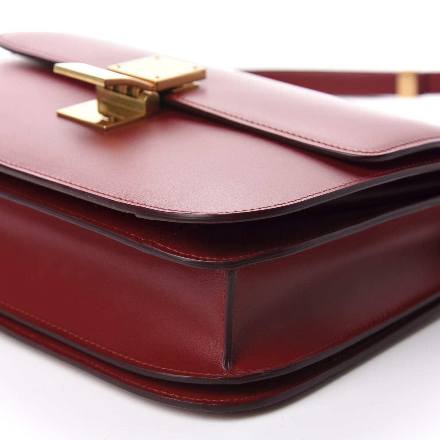Box Calfskin Medium Classic Box Flap Bag Red