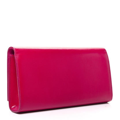 Saint Laurent Patent Grain De Poudre Classic Monogram Cassandre Clutch Fuchsia 3 of 6