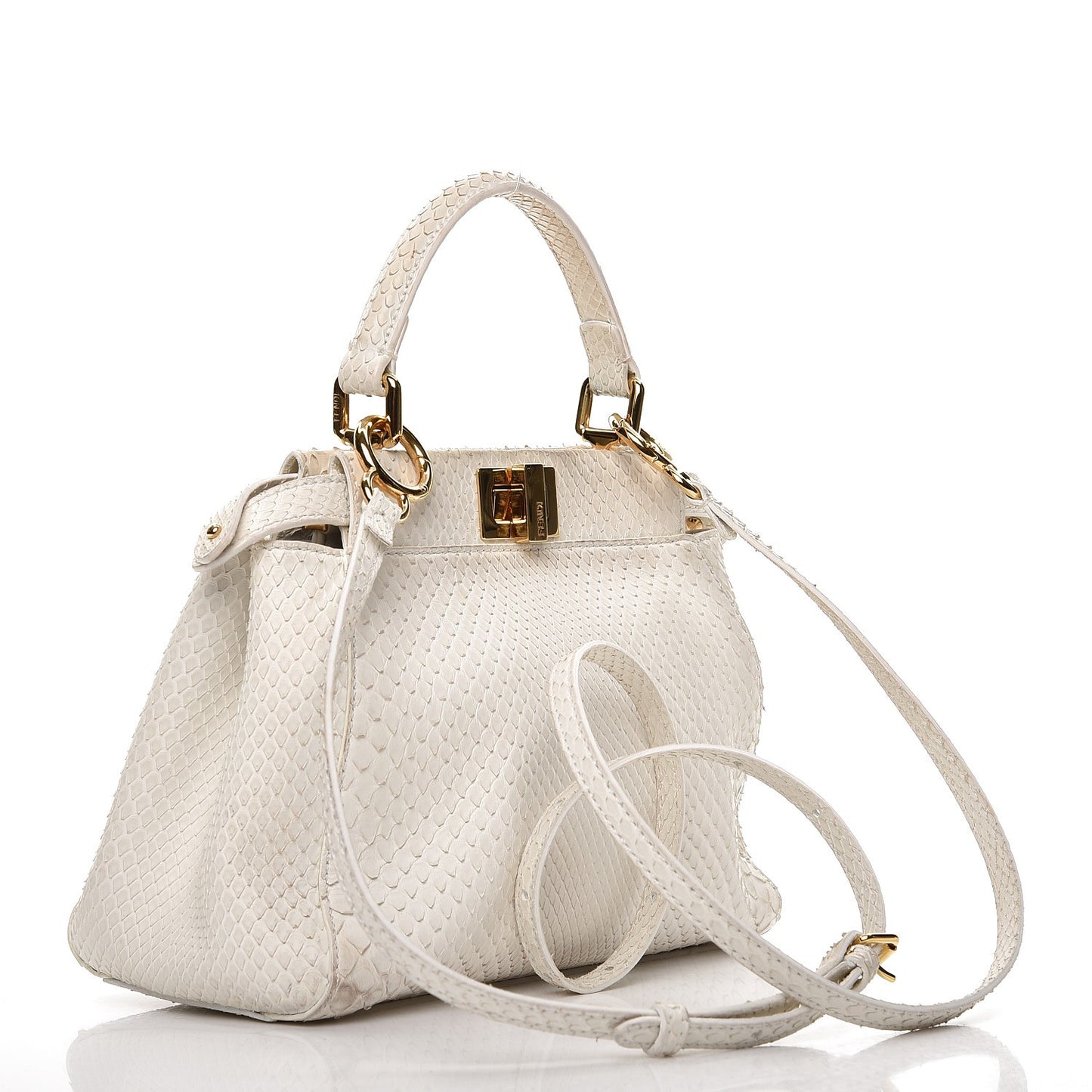 Python Mini Peekaboo Iconic Satchel White