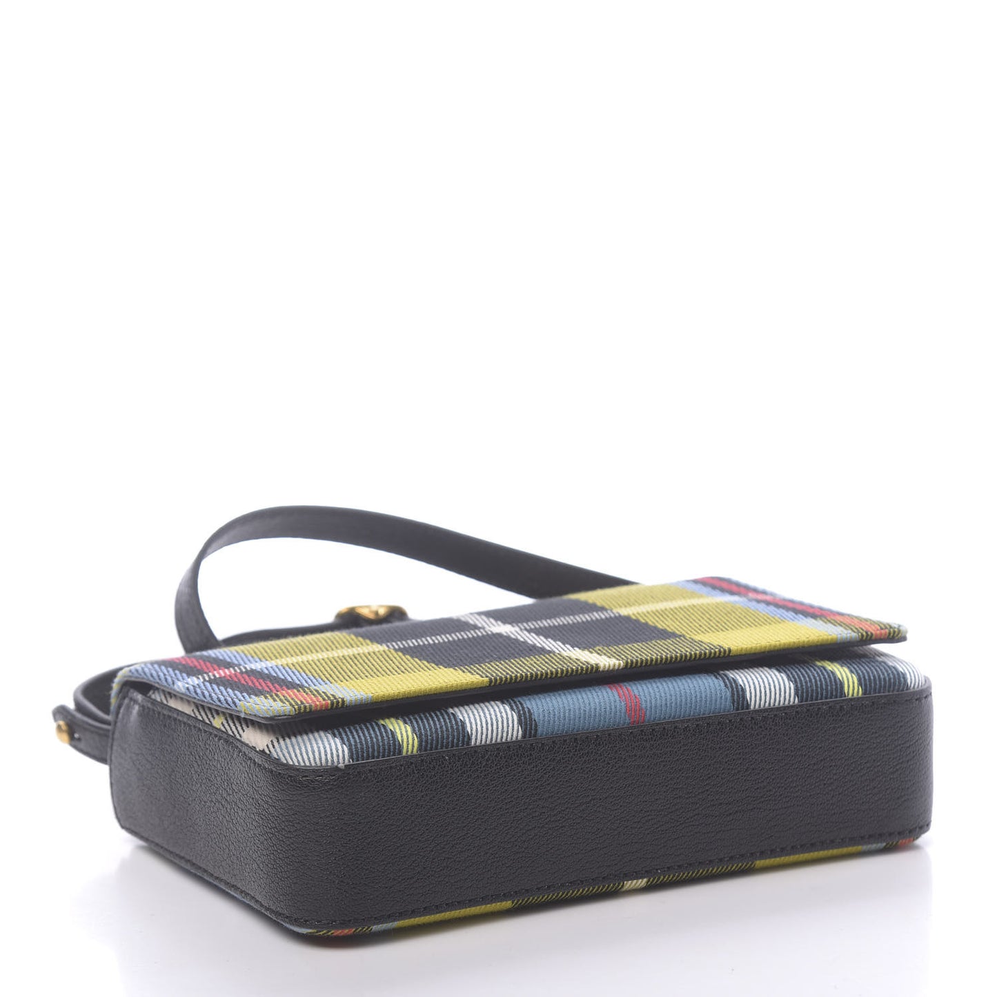 Canvas Tartan Mix Hampshire Wallet on Chain Yellow Multicolor