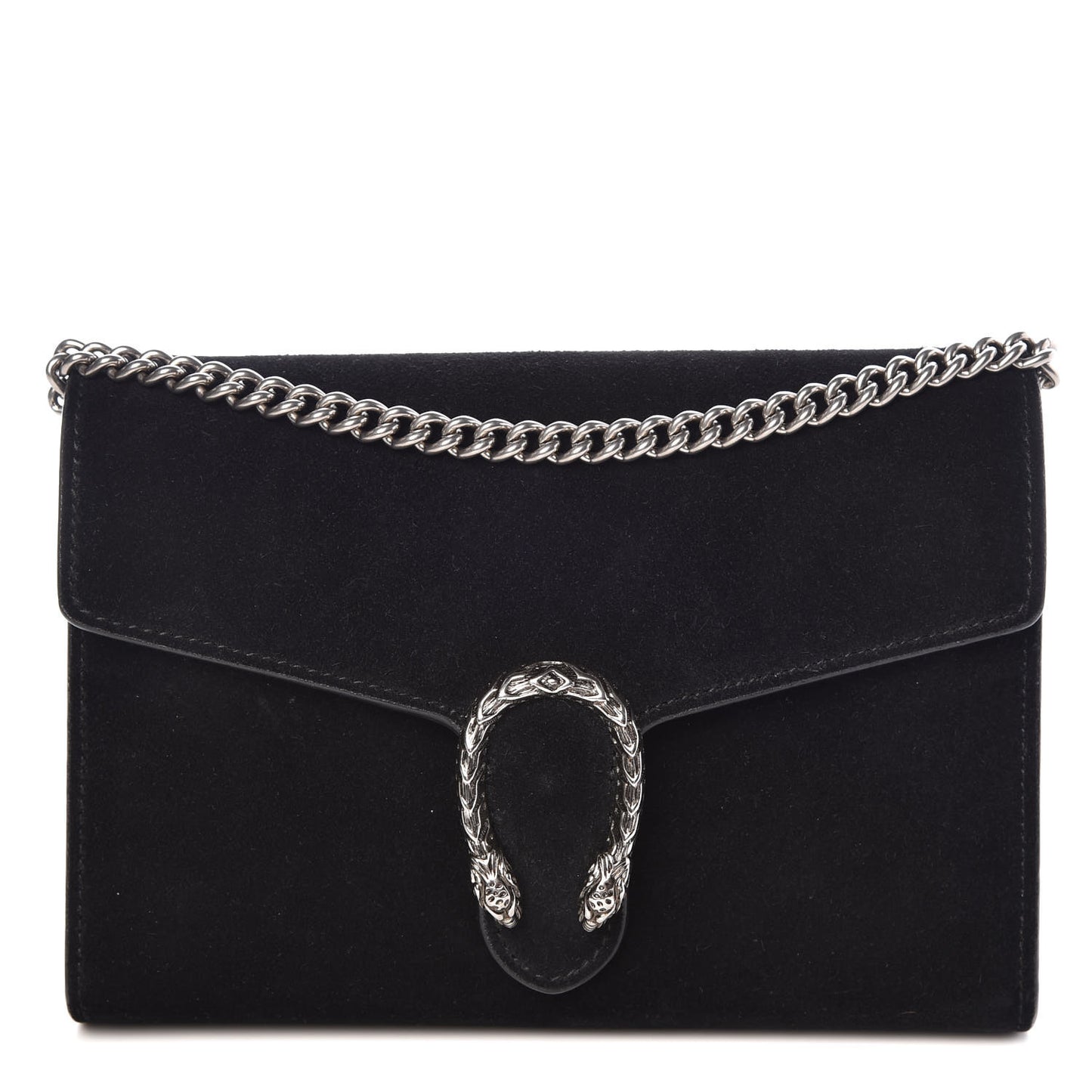 Suede Mini Dionysus Chain Wallet Black