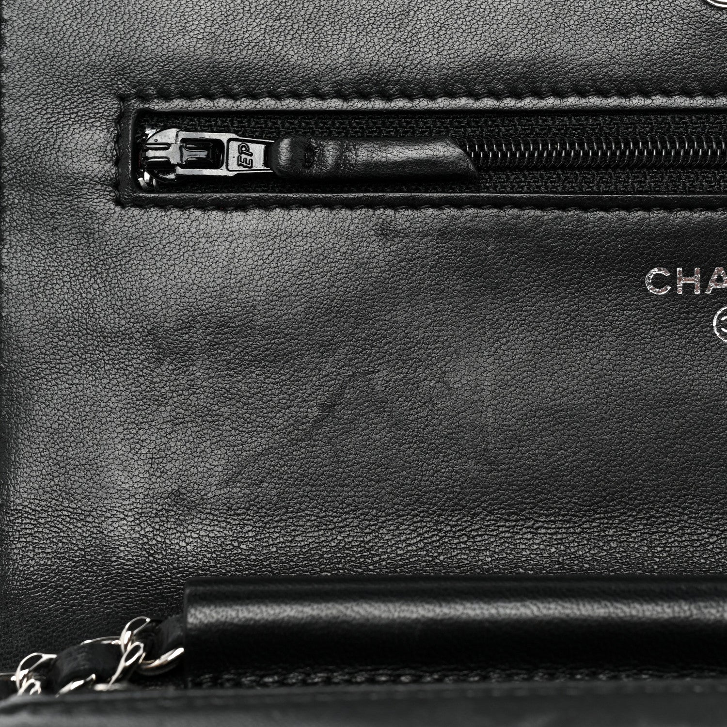 Chanel Lambskin Quilted Wallet On Chain WOC Black 10 of 10