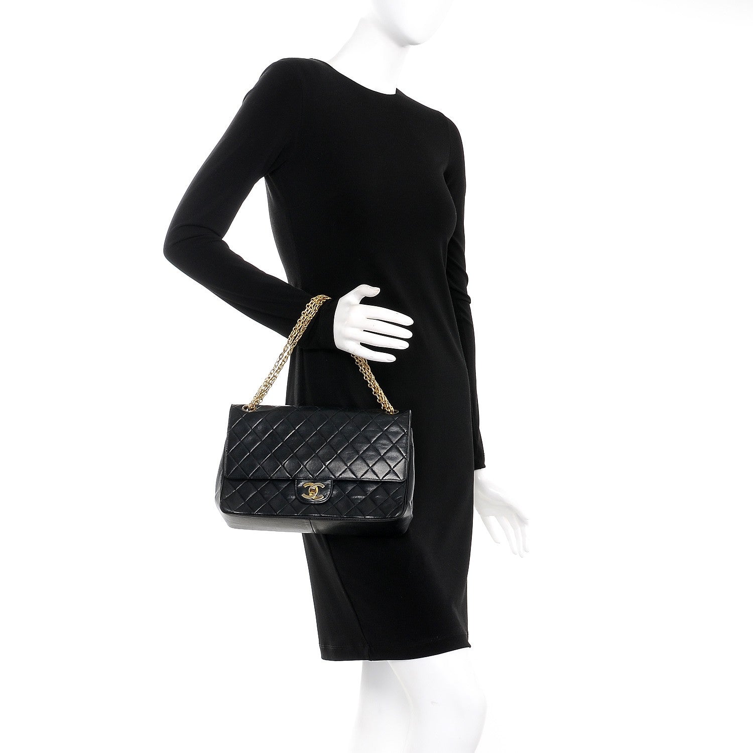 Chanel Lambskin Medium Mademoiselle Chain Double Flap Black 3 of 10