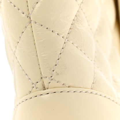 Chanel Shiny Lambskin Quilted Lace Up Combat Boots 37.5 White Black 11 of 11