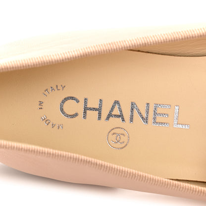 Chanel Lambskin Cap Toe CC Ballerina Flats 37 Beige 8 of 9