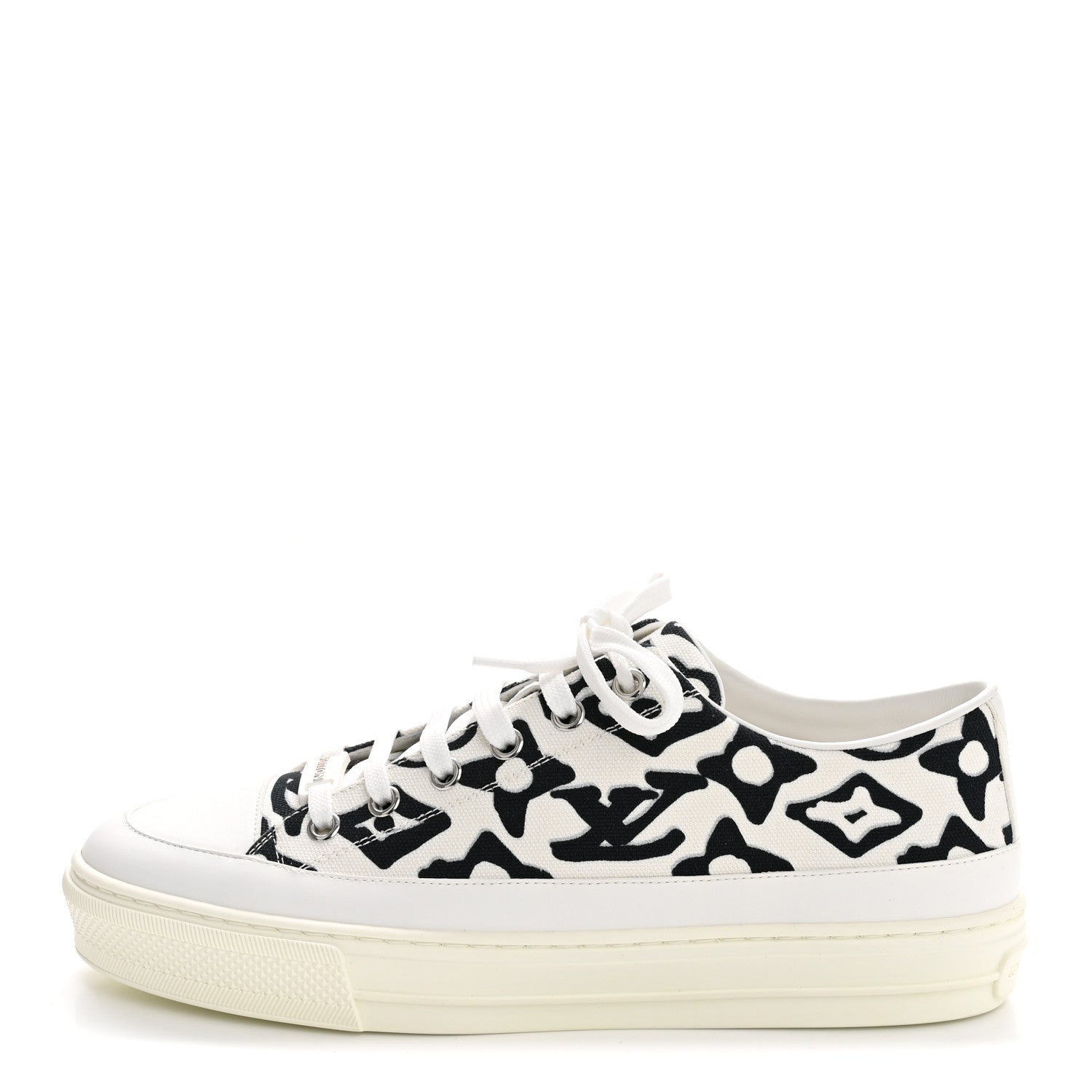 Louis Vuitton X UF Calfskin Tufted Monogram Stellar Sneakers 38 White Black 1 of 9
