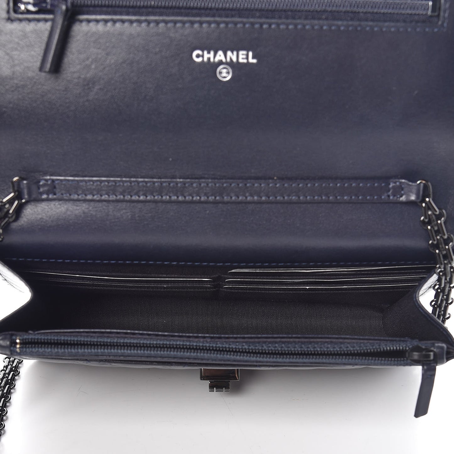 Aged Calfskin Quilted Reissue Wallet On Chain WOC Navy