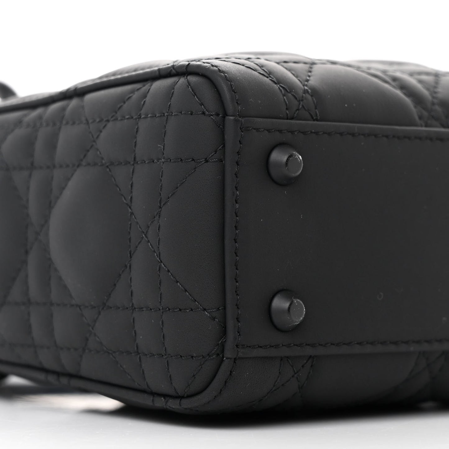 Ultra Matte Calfskin Cannage Mini Lady Dior Black