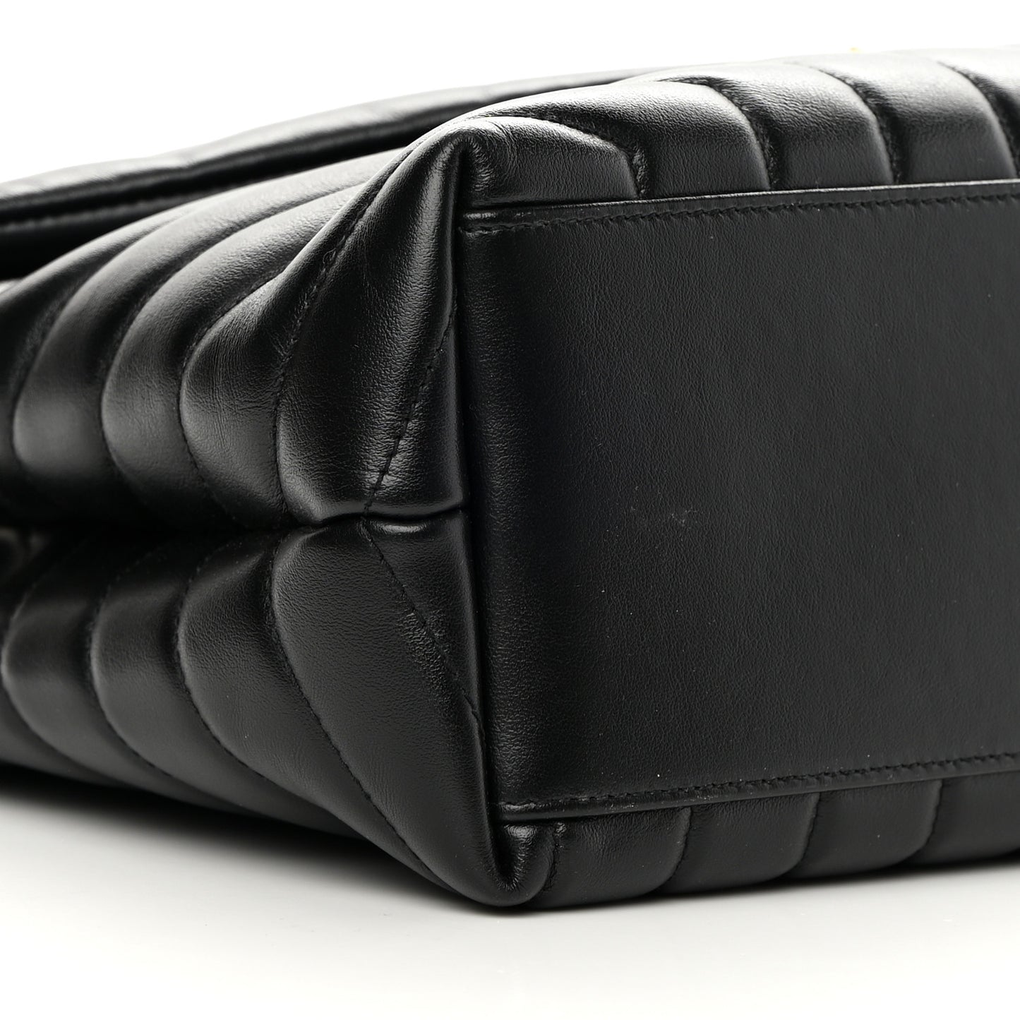 Calfskin Y Quilted Monogram Medium Loulou Chain Satchel Black