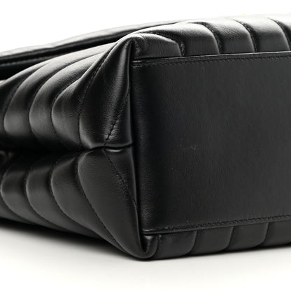 Saint Laurent Calfskin Y Quilted Monogram Medium Loulou Chain Satchel Black 11 of 13