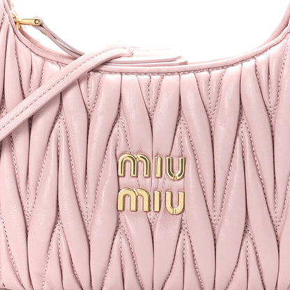 Miu Miu Nappa Matelasse Small Wander Hobo Alabaster Pink 7 of 9