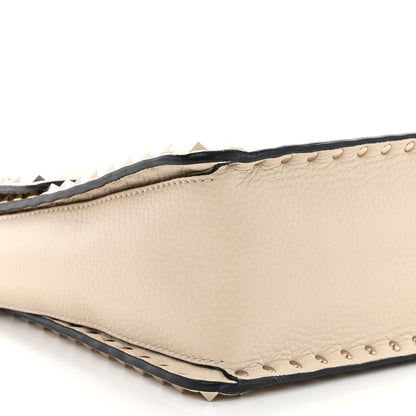 Valentino Garavani Grained Calfskin Rockstud Top Handle Flap Shoulder Bag Light Ivory 8 of 20