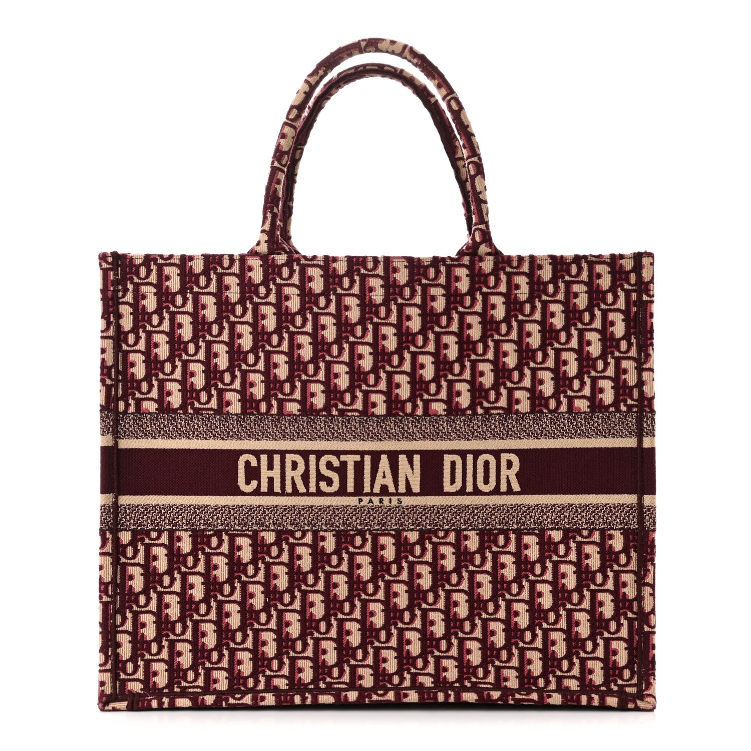 Christian Dior Oblique Large Book Tote Burgundy Multicolor 1 of 10