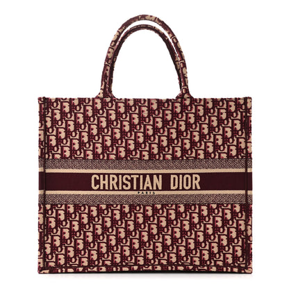Christian Dior Oblique Large Book Tote Burgundy Multicolor 1 of 10